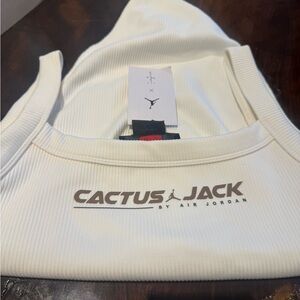 Cactus Jack x Air Jordan White Ribbed Bodysuit. NWT